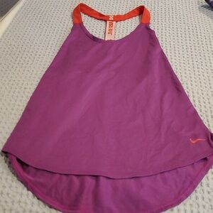 Nike Dri Fit Loose Fit Purple Racer Back Elastika Strap women’s Tank S